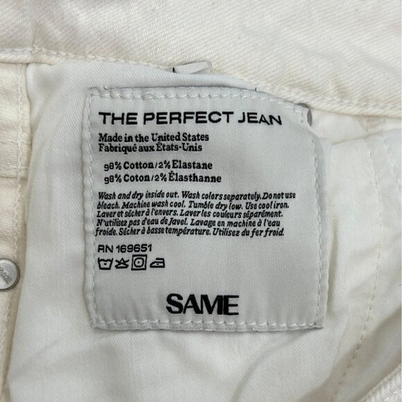SAME The Perfect Jean Straight-Leg White Denim Womens Size 28 - Picture 4 of 8